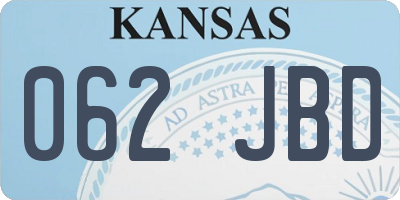 KS license plate 062JBD