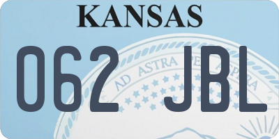 KS license plate 062JBL