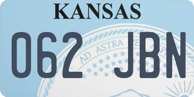 KS license plate 062JBN