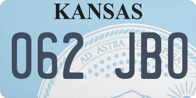 KS license plate 062JBO