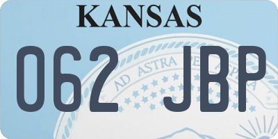 KS license plate 062JBP