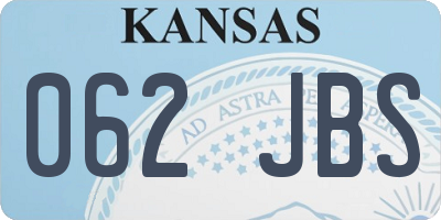 KS license plate 062JBS