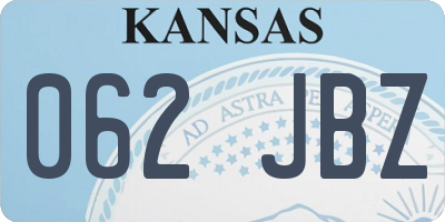 KS license plate 062JBZ