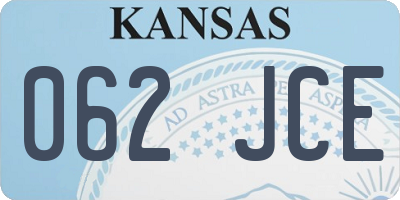 KS license plate 062JCE