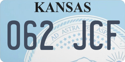 KS license plate 062JCF