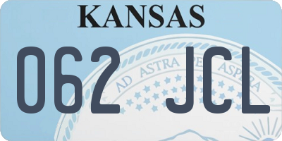 KS license plate 062JCL
