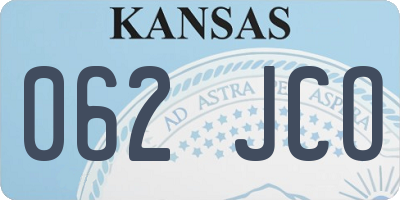 KS license plate 062JCO