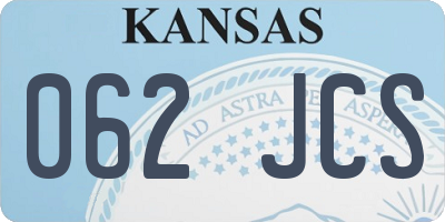 KS license plate 062JCS