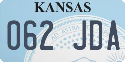 KS license plate 062JDA