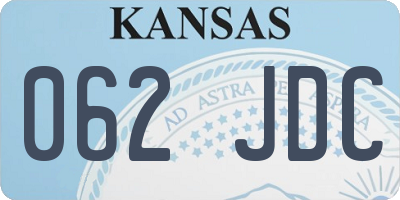 KS license plate 062JDC