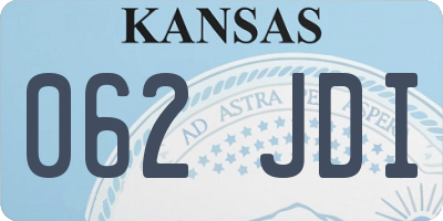 KS license plate 062JDI