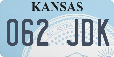 KS license plate 062JDK