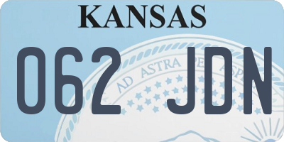 KS license plate 062JDN