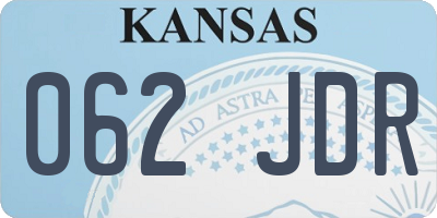 KS license plate 062JDR