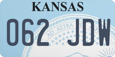 KS license plate 062JDW