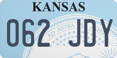 KS license plate 062JDY