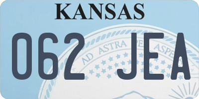 KS license plate 062JEA