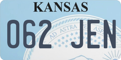 KS license plate 062JEN