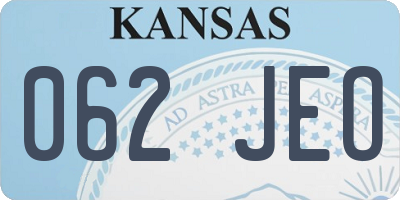 KS license plate 062JEO