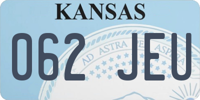 KS license plate 062JEU