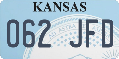 KS license plate 062JFD