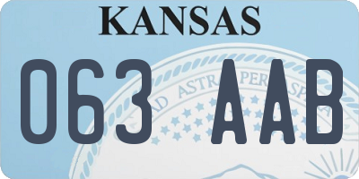 KS license plate 063AAB