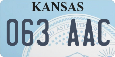 KS license plate 063AAC