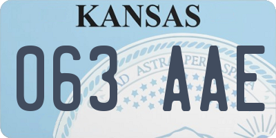 KS license plate 063AAE