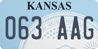 KS license plate 063AAG