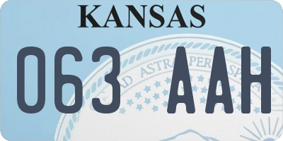 KS license plate 063AAH