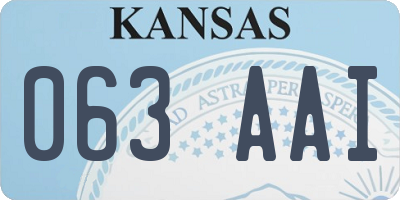 KS license plate 063AAI