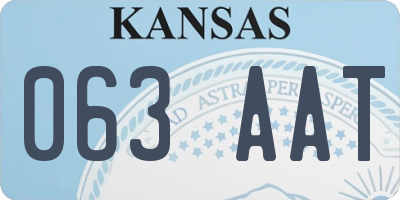 KS license plate 063AAT