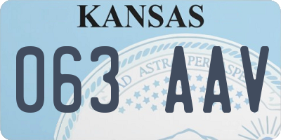 KS license plate 063AAV