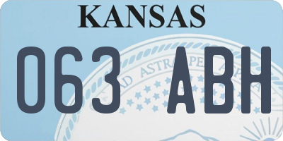 KS license plate 063ABH