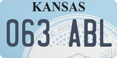 KS license plate 063ABL