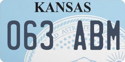 KS license plate 063ABM