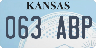 KS license plate 063ABP