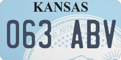 KS license plate 063ABV