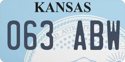 KS license plate 063ABW