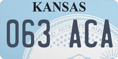 KS license plate 063ACA