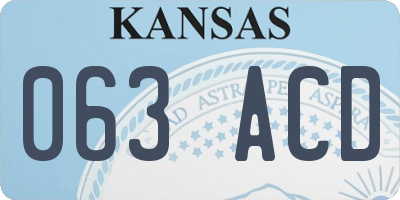 KS license plate 063ACD