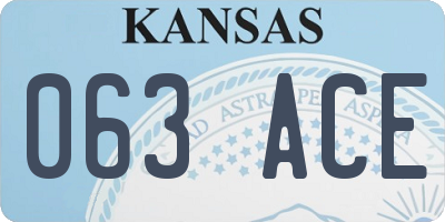 KS license plate 063ACE