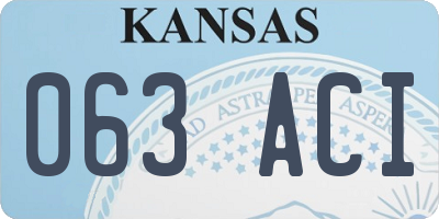 KS license plate 063ACI