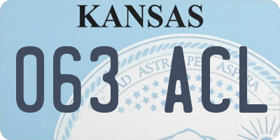 KS license plate 063ACL