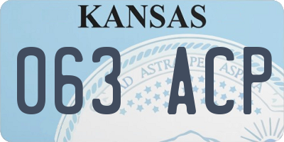 KS license plate 063ACP