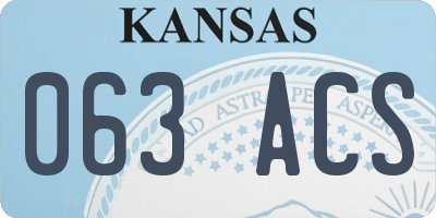 KS license plate 063ACS