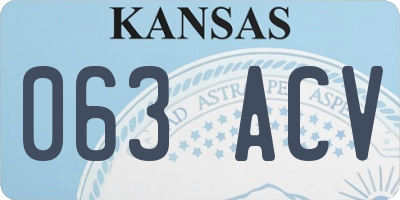 KS license plate 063ACV