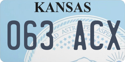 KS license plate 063ACX
