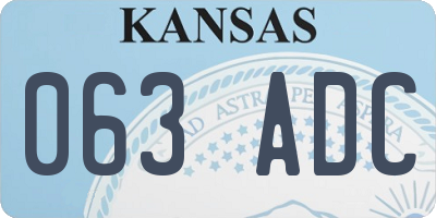 KS license plate 063ADC