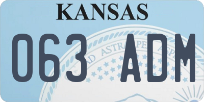 KS license plate 063ADM